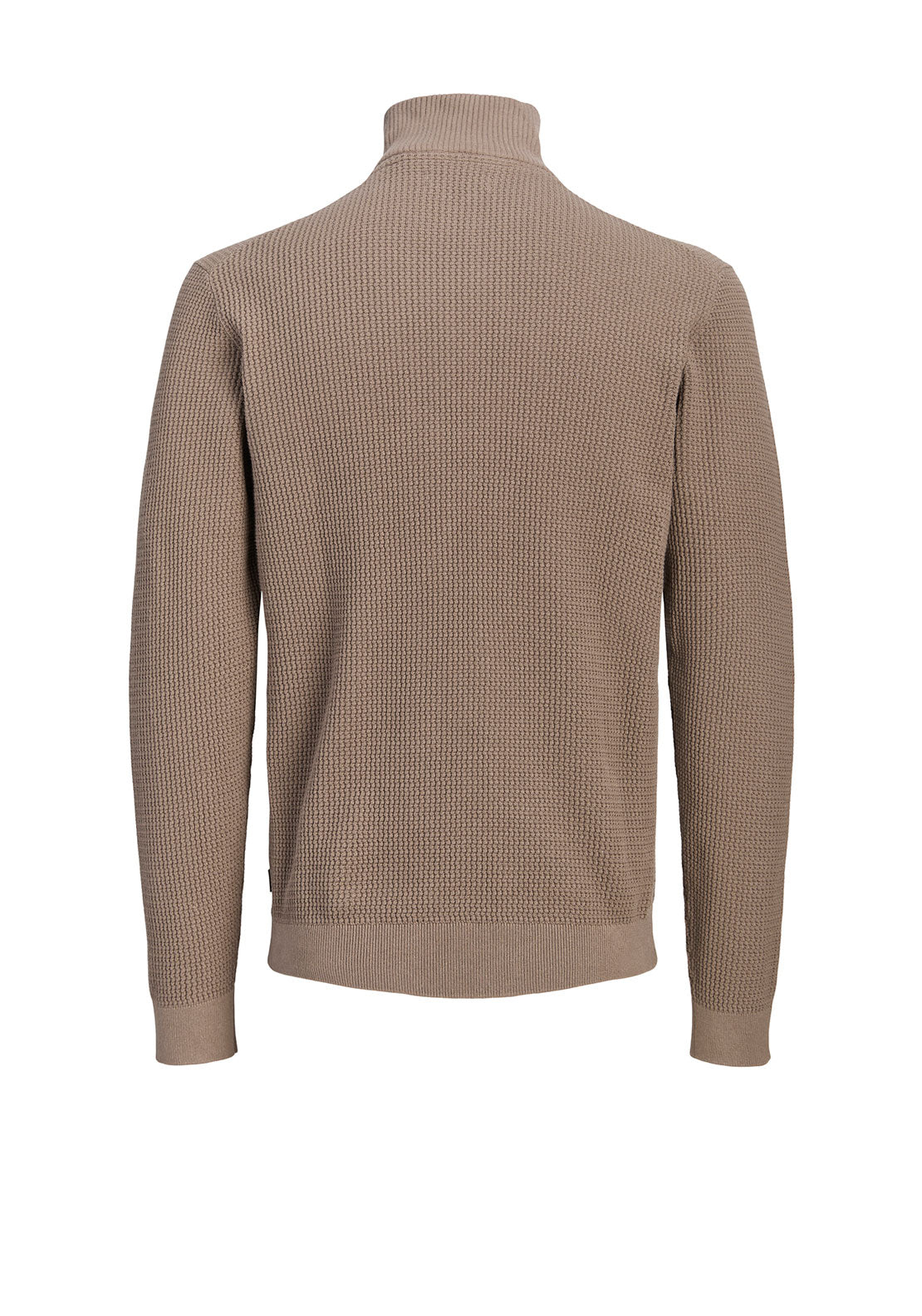 Jack & Jones Stanley Quarter Zip Knit Jumper, Taupe