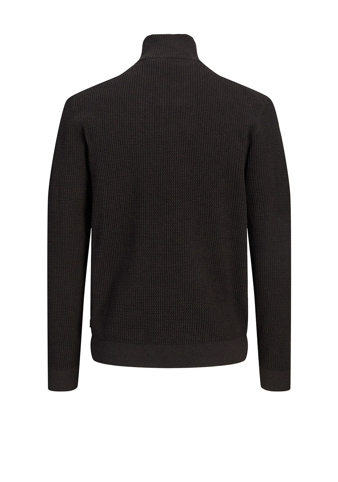 Jack & Jones Stanley Quarter Zip Knit Jumper, Dark Brown