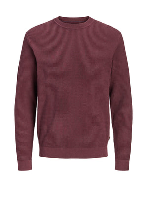 Jack & Jones Stanley Crew Neck Knit Jumper, Wine