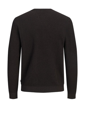 Jack & Jones Stanley Crew Neck Knit Jumper, Dark Brown
