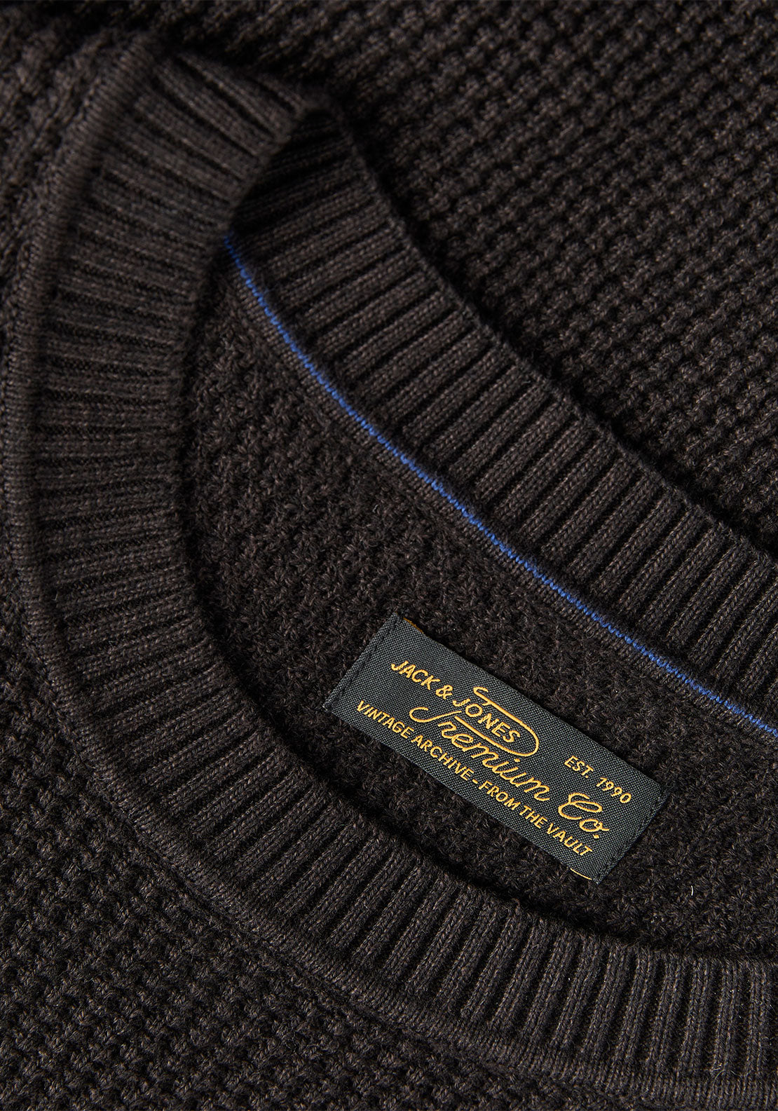 Jack & Jones Stanley Crew Neck Knit Jumper, Dark Brown