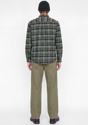 Jack & Jones Stanley Flannel Check Shirt, Forest Green