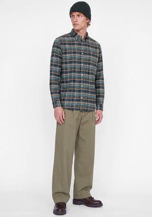 Jack & Jones Stanley Flannel Check Shirt, Forest Green