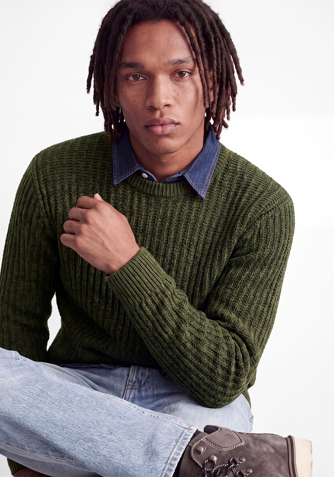 Jack & Jones Axon Crew Neck Knit Jumper, Forest Green
