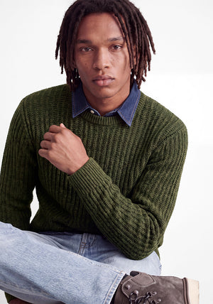 Jack & Jones Axon Crew Neck Knit Jumper, Forest Green