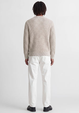 Jack & Jones Axon Crew Neck Knit Jumper, Sea Salt Beige