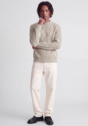 Jack & Jones Axon Crew Neck Knit Jumper, Sea Salt Beige