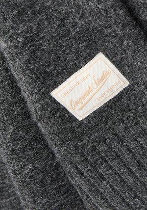 Jack & Jones Montreal Knit Half Zip Jumper, Dark Grey Melange