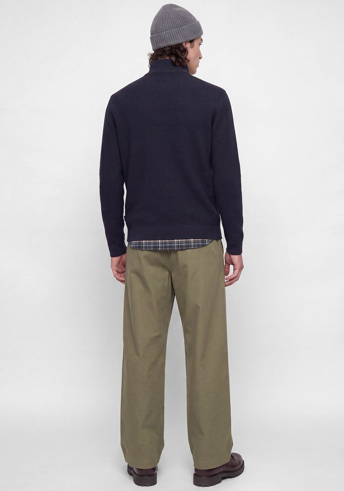 Jack & Jones Stanley Quarter Zip Knit Jumper, Dark Navy