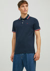 Jack & Jones Paulos Plain Polo Shirt, Navy Blazer
