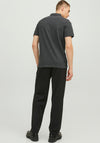 Jack & Jones Paulos Plain Polo Shirt, Dark Grey Melange