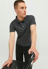 Jack & Jones Paulos Plain Polo Shirt, Dark Grey Melange