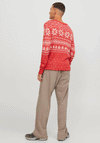 Jack & Jones Holly Xmas Knit Jumper, Rococco Red