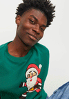 Jack & Jones Xmas Santa Sweatshirt, Alpine Green