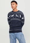 Jack & Jones Holly Xmas Knit Jumper, Sky Captain