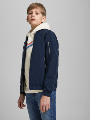 Jack & Jones Boys Rush Bomber Jacket, Navy Blazer