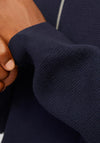 Jack & Jones Milano Textured Knit Half Zip Sweater, Navy