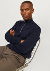 Jack & Jones Milano Textured Knit Half Zip Sweater, Navy
