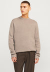 Jack & Jones Milano Stitch Knit Crew Neck Sweater, Greige