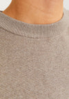 Jack & Jones Milano Stitch Knit Crew Neck Sweater, Greige