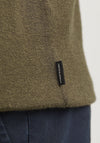 Jack & Jones William Long Sleeve Knit Polo Shirt, Peat Green
