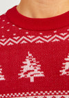 Jack & Jones Christmas Gabriel Knit Crew Neck Sweater, Scarlet