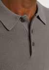 Jack & Jones Long Sleeve Knit Polo Shirt, Falcon Grey
