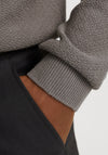Jack & Jones Long Sleeve Knit Polo Shirt, Falcon Grey