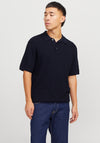 Jack & Jones Cooper Knit Polo Shirt, Night Sky Navy