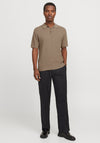 Jack & Jones Cooper Knit Polo Shirt, Greige