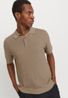 Jack & Jones Cooper Knit Polo Shirt, Greige