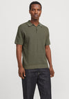 Jack & Jones Cooper Knit Polo Shirt, Tea Leaf Green