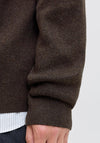 Jack & Jones Milano Stitch Knit Crew Neck Sweater, Brown