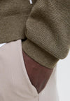 Jack & Jones Milano Textured Knit Half Zip Sweater, Stone Grey