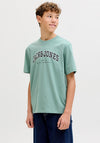 Jack & Jones Boys Caleb Varsity Short Sleeve Tee, Green