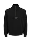 Jack & Jones Boy Soho Quarter Zip Sweater, Black