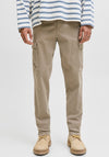 Jack & Jones Arthur Dobby Cotton Cargo Trousers, Beige