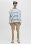 Jack & Jones Arthur Dobby Cotton Cargo Trousers, Beige