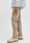Jack & Jones Arthur Dobby Cotton Cargo Trousers, Beige