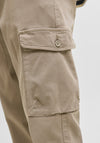 Jack & Jones Arthur Dobby Cotton Cargo Trousers, Beige