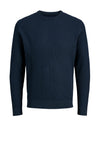 Jack & Jones Reagan Textured Knit Sweater, Dark Navy
