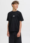 Jack & Jones Boy Tier Back Print Short Sleeve Tee, Black
