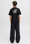 Jack & Jones Boy Tier Back Print Short Sleeve Tee, Black