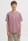 Jack & Jones Boy Tier Back Print Short Sleeve Tee, Wine