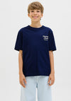 Jack & Jones Boy Typo Short Sleeve Tee, Navy