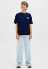 Jack & Jones Boy Typo Short Sleeve Tee, Navy