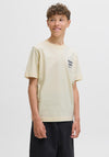 Jack & Jones Boy Typo Short Sleeve Tee, Cream