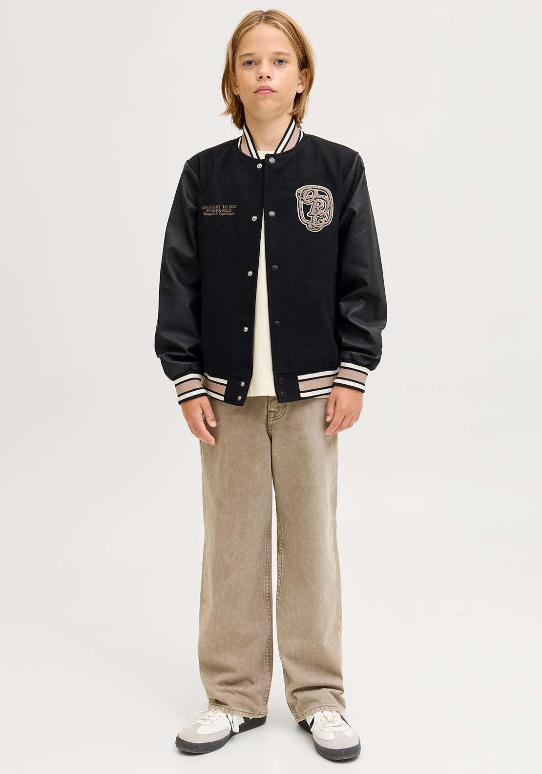 Jack & Jones Boy Long Sleeve Bomber Jacket, Black