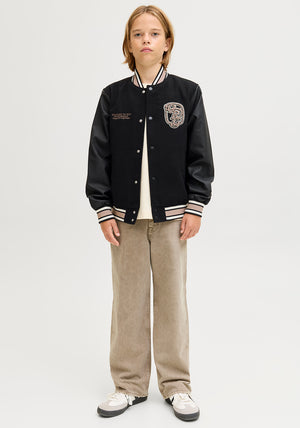 Jack & Jones Boy Long Sleeve Bomber Jacket, Black
