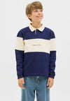 Jack & Jones Boy Norrebro Long Sleeve Polo Sweater, Navy